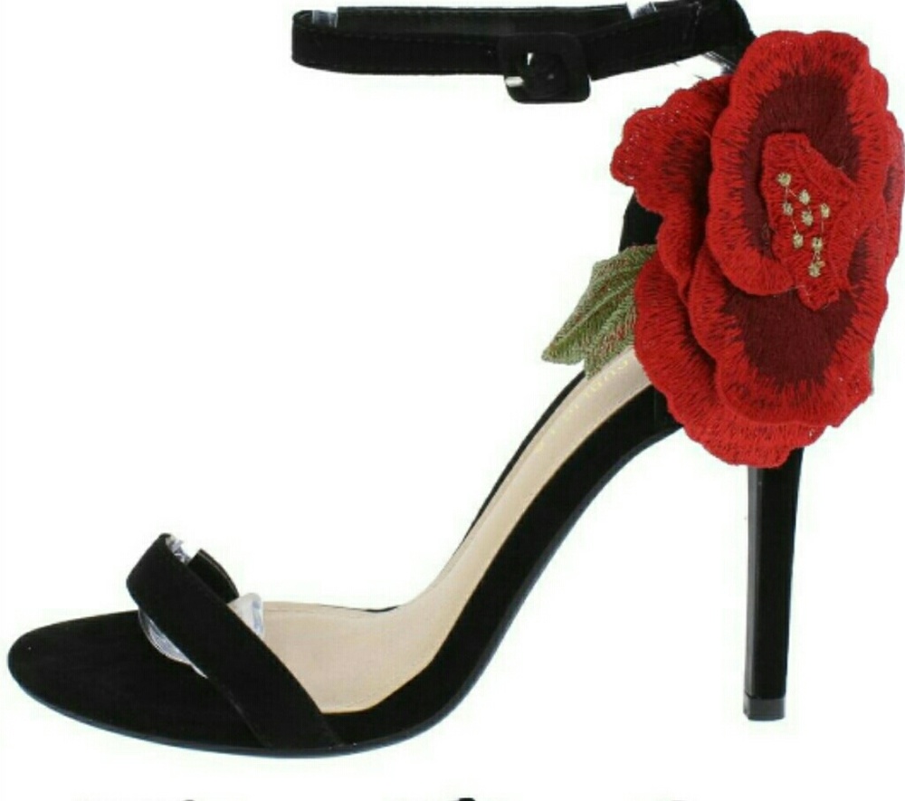 Velvet Seduce Flower Heels